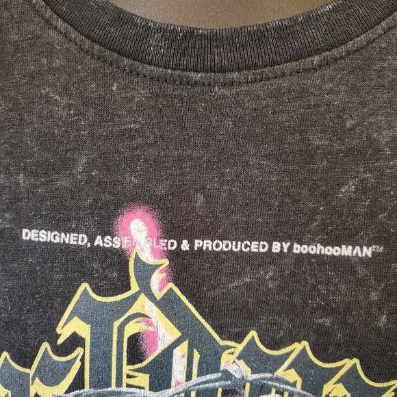 Black Graphic Tee grunge 90s y2k angel barbwire mens LG - Picture 2 of 9